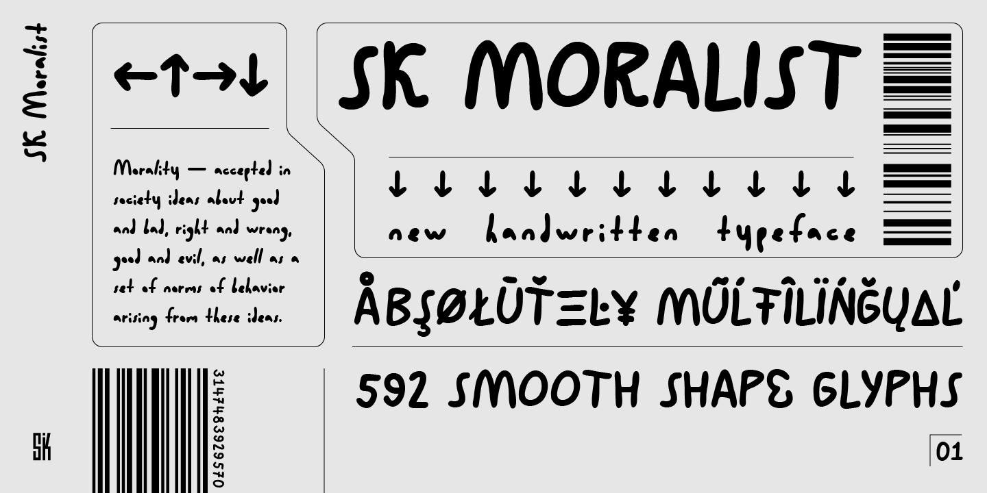 Ejemplo de fuente SK Moralist Regular